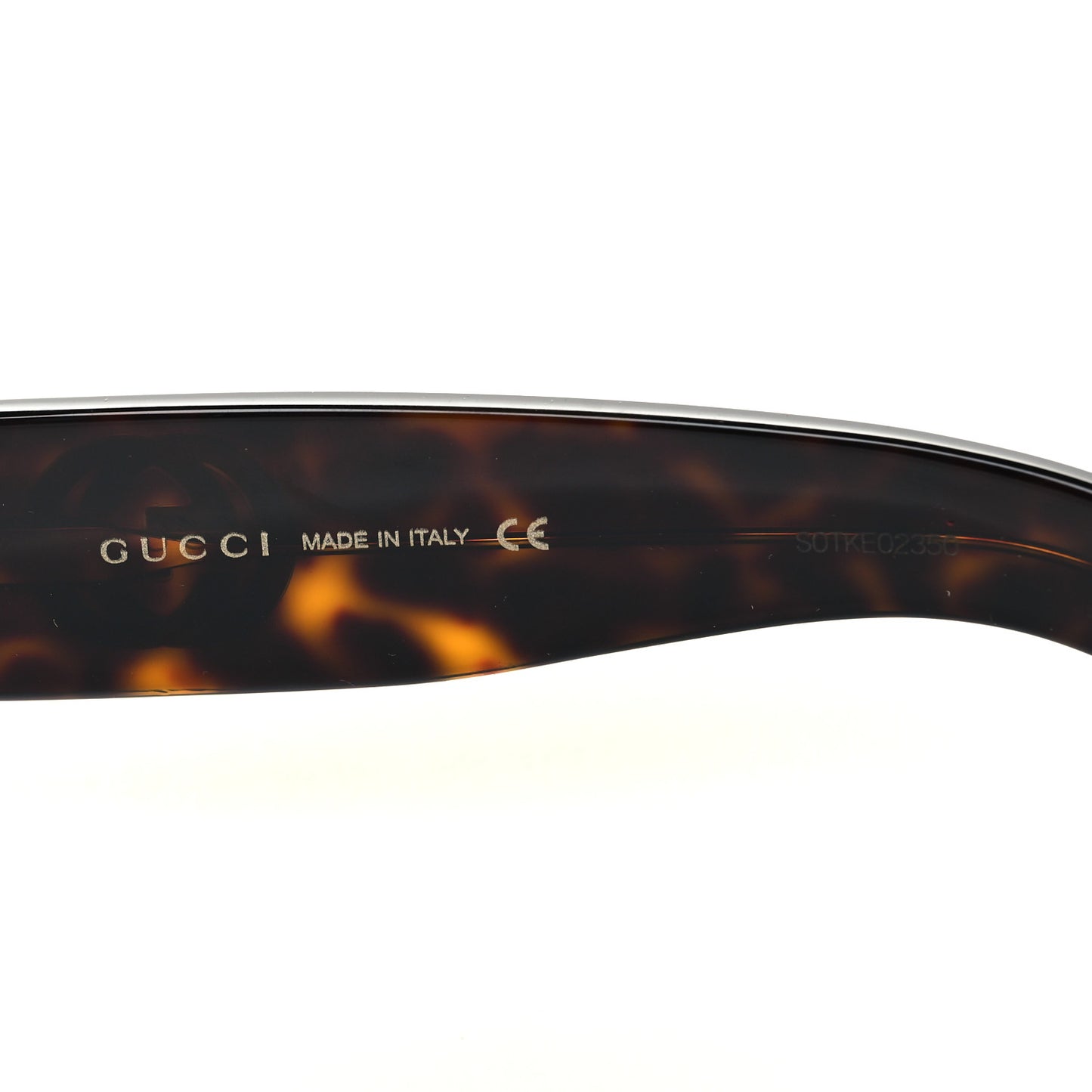 Oval Sunglasses GG0233S Tortoiseshell Gold