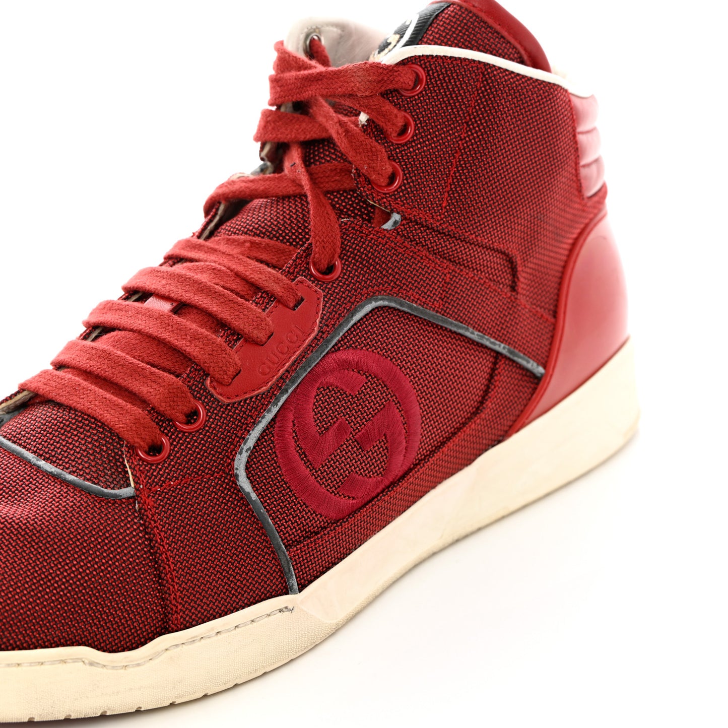 Baling Fabric Nappa Moorea Interlocking G Mens High Top Sneakers 9.5 Rosso Griggio