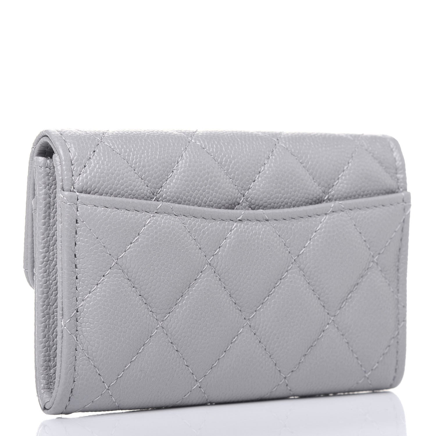 Chanel Caviar Quilted Flap Card Holder Wallet Grey 3 of 11