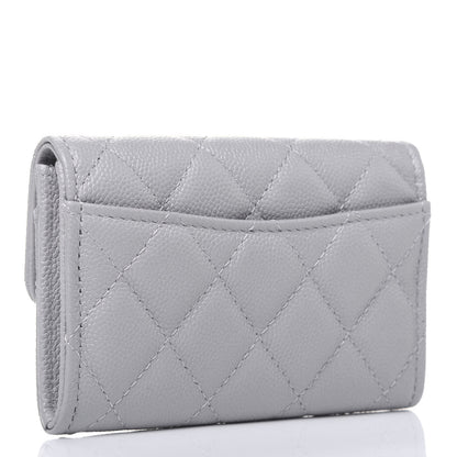 Chanel Caviar Quilted Flap Card Holder Wallet Grey 3 of 11