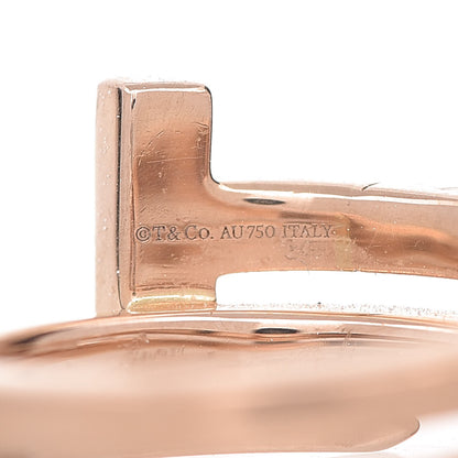 Tiffany 18K Rose Gold Diamond T Square Wrap Ring 52 6 5 of 5