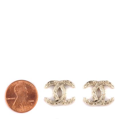 Chanel Feather CC Earrings Light Gold 2 of 5