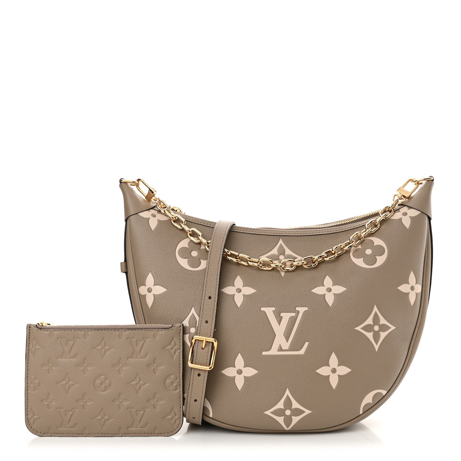 Louis Vuitton Empreinte Monogram Giant Loop Hobo Dove Gray Cream 3 of 10