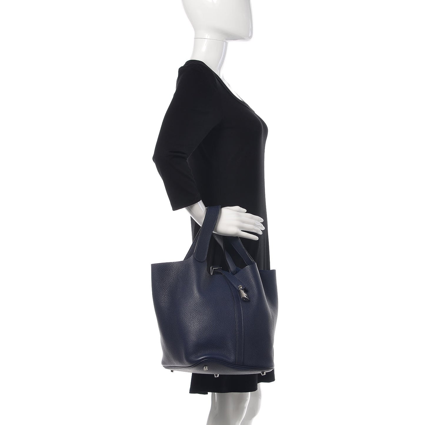 Taurillon Clemence Picotin Lock 26 GM Bleu Nuit