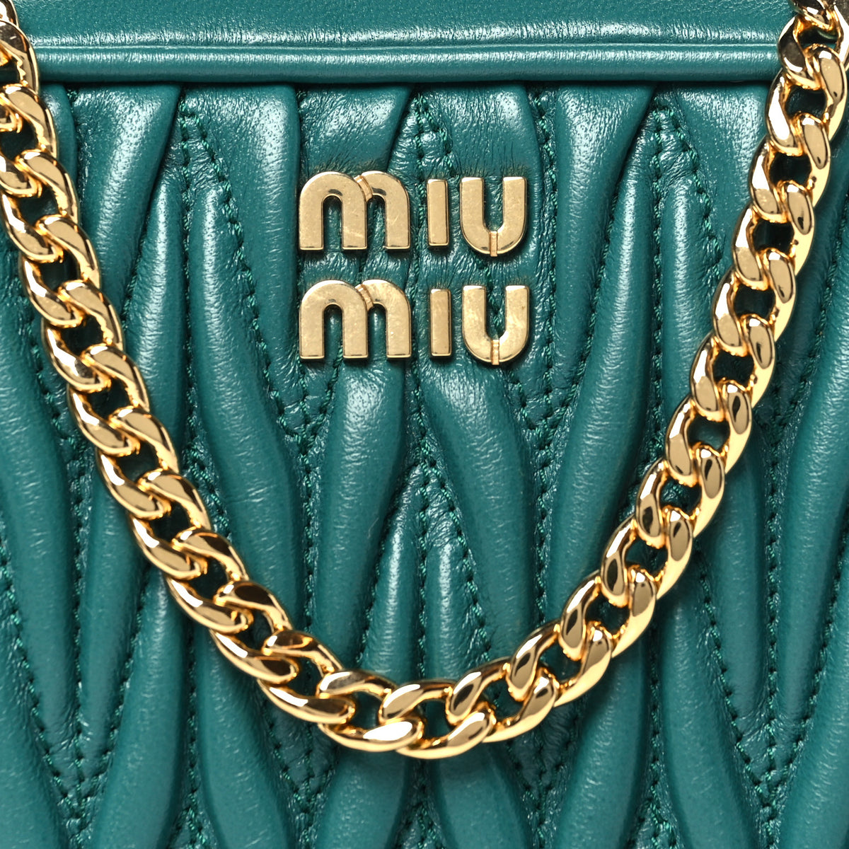 Miu Miu Nappa Matelasse Double Zip Chain Shoulder Bag Laguna 7 of 10