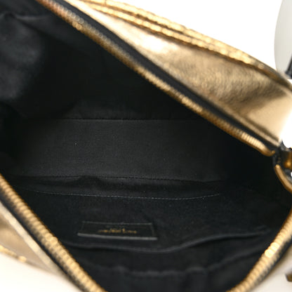Saint Laurent Calfskin Lame Monogram Small Lou Camera Bag Gold Olive 5 of 10