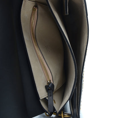 Chloe Calfskin Suede Studded Medium Faye Shoulder Bag Black 4 of 9