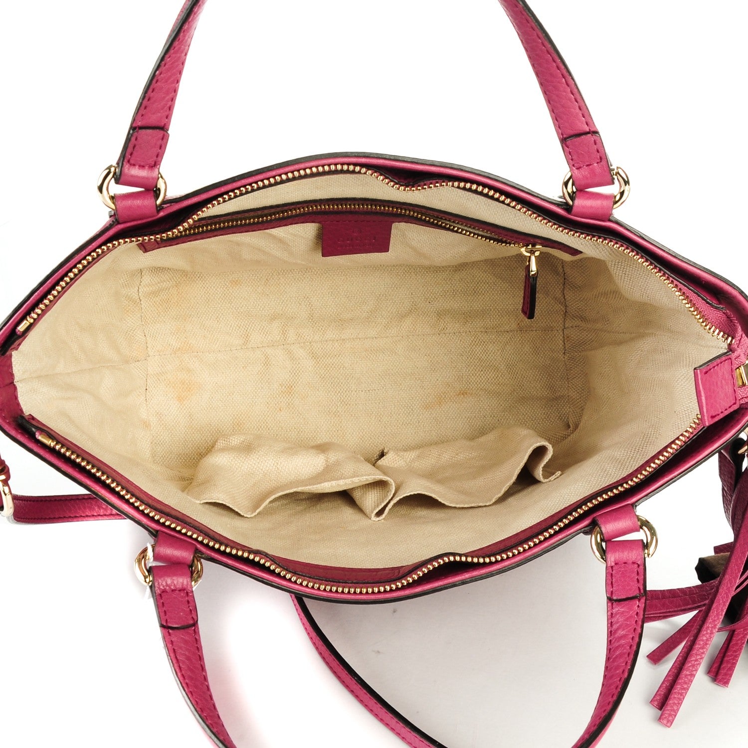 Gucci Pebbled Calfskin Small Soho Top Handle Bag Peonia Flower 5 of 7