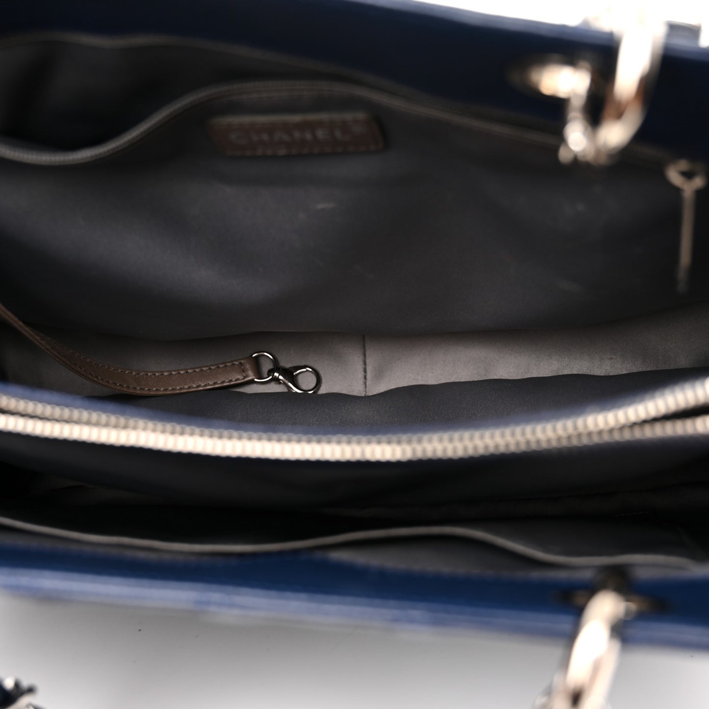 Caviar Quilted Grand Shopping Tote GST Dark Blue