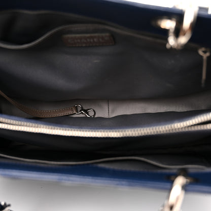 Chanel Caviar Quilted Grand Shopping Tote GST Dark Blue 4 of 13