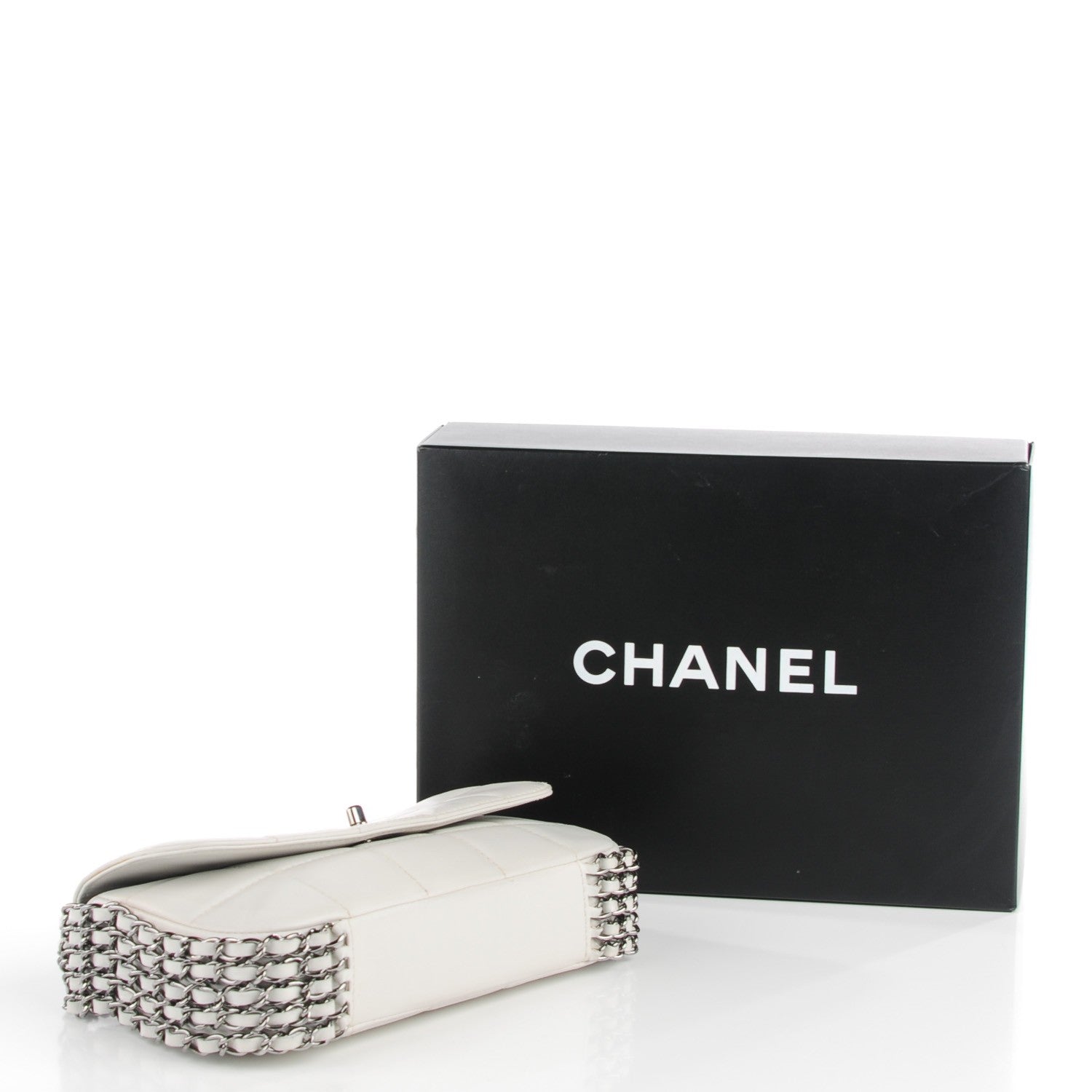 Chanel Lambskin Chocolate Bar 5 Chain Flap White 4 of 8