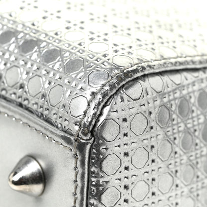 Christian Dior Metallic Patent Micro-Cannage Medium Lady Dior Silver 12 of 20