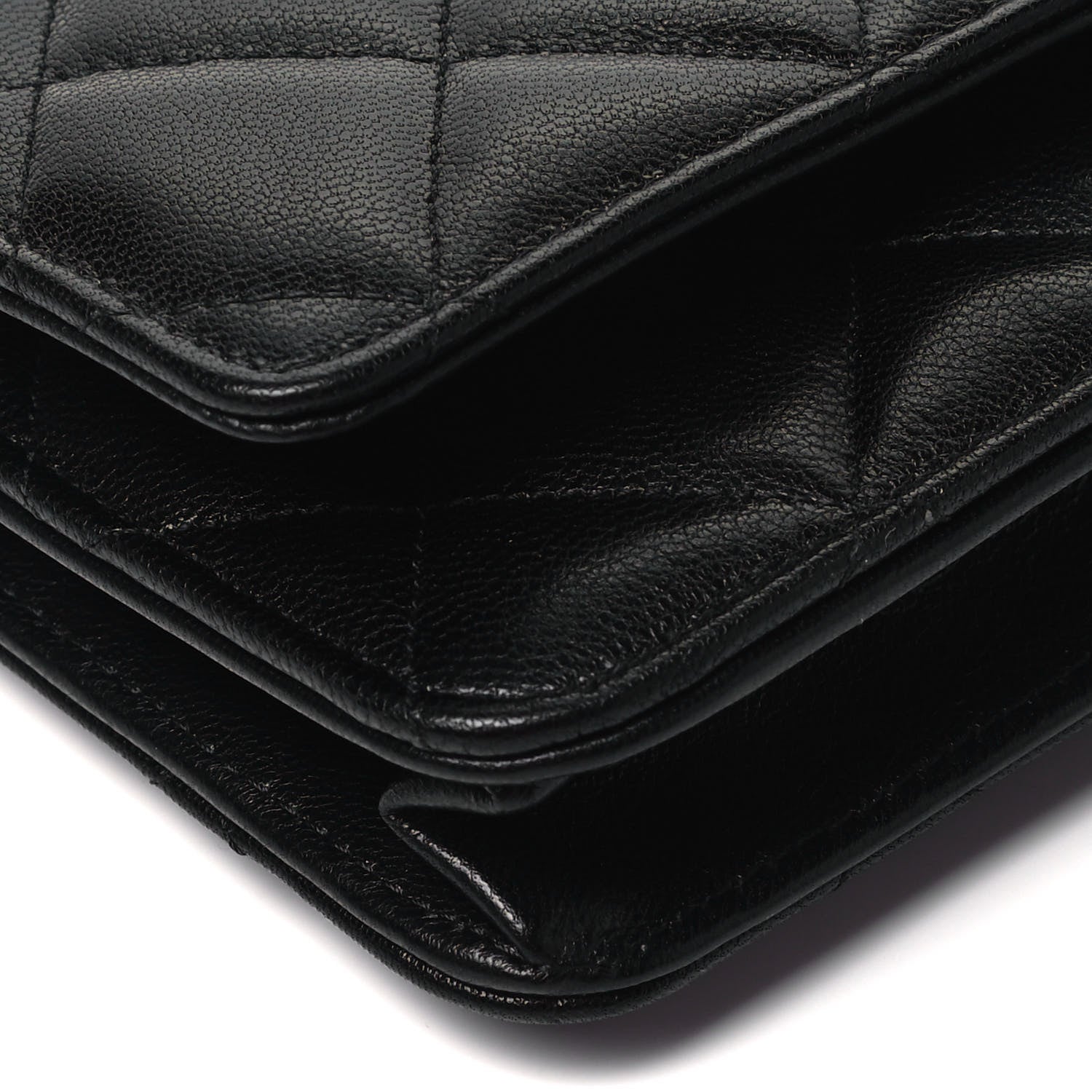 Chanel Goatskin Quilted Quilted Like A Wallet Wallet On Chain WOC Black 6 of 7