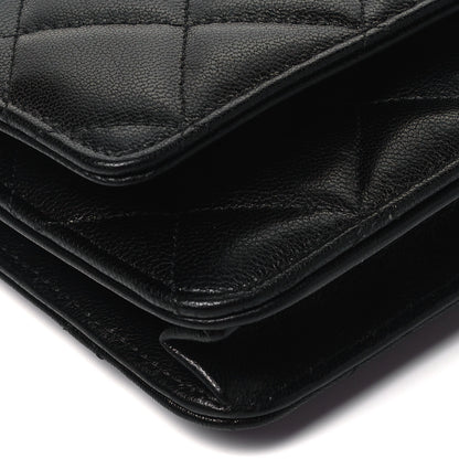 Chanel Goatskin Quilted Quilted Like A Wallet Wallet On Chain WOC Black 6 of 7