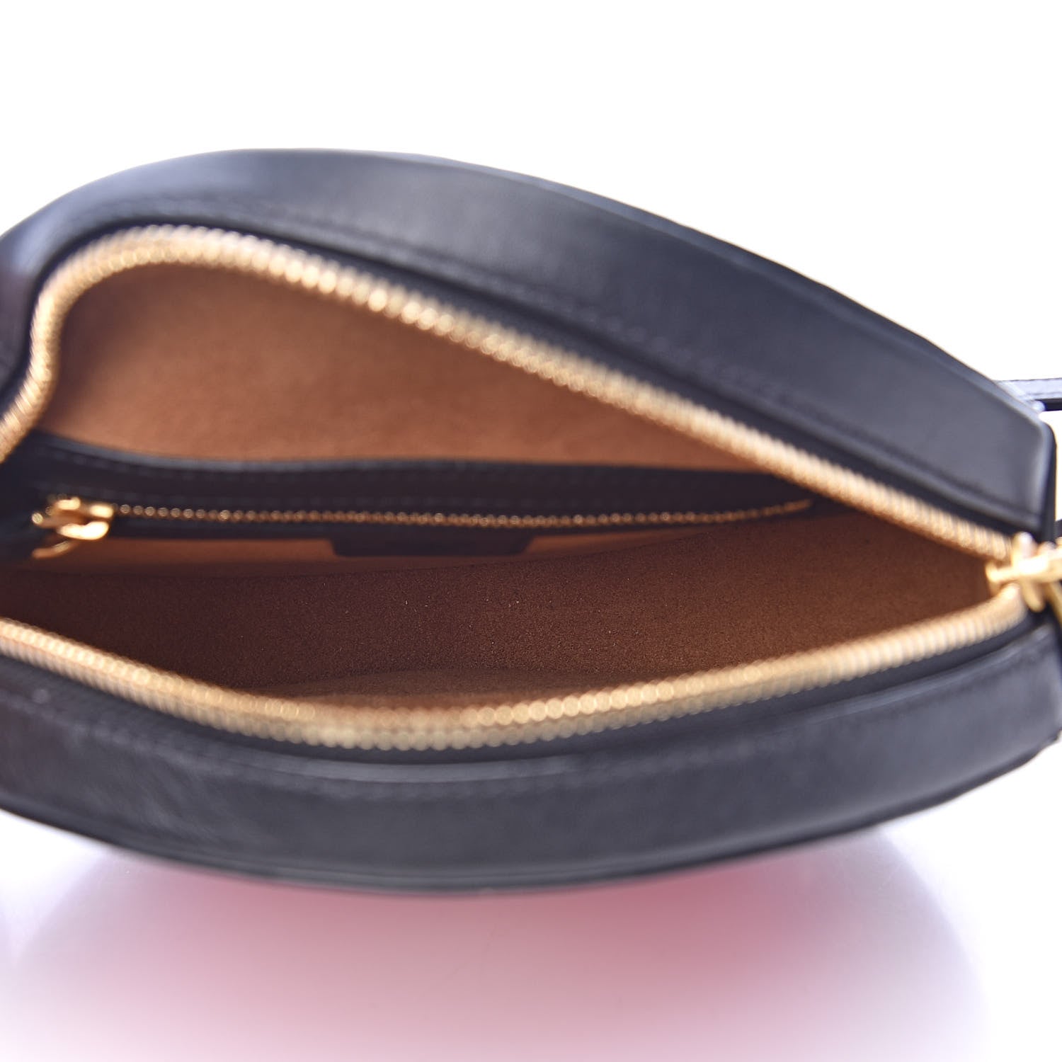 MCM Calfskin Studded Round Crossbody Black Red 5 of 8