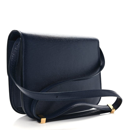 Celine Liege Calfskin Medium Classic Box Flap Bag Dark Blue 3 of 10