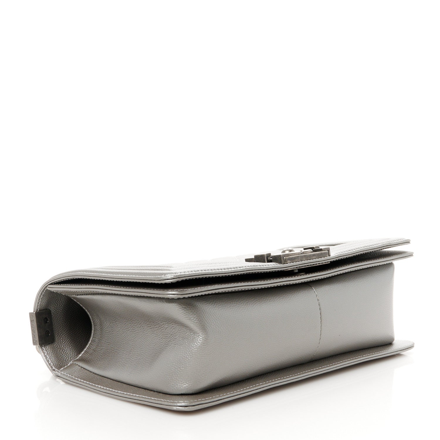 Chanel Metallic Caviar Quilted Medium Boy Flap Silver 4 of 10