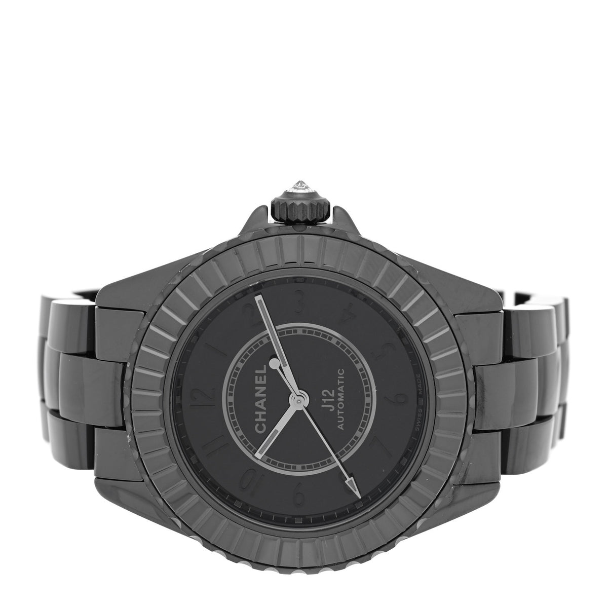 Chanel Stainless Steel Ceramic Diamond 38mm J12 Limited Edition Automatic Watch Black 2 of 5