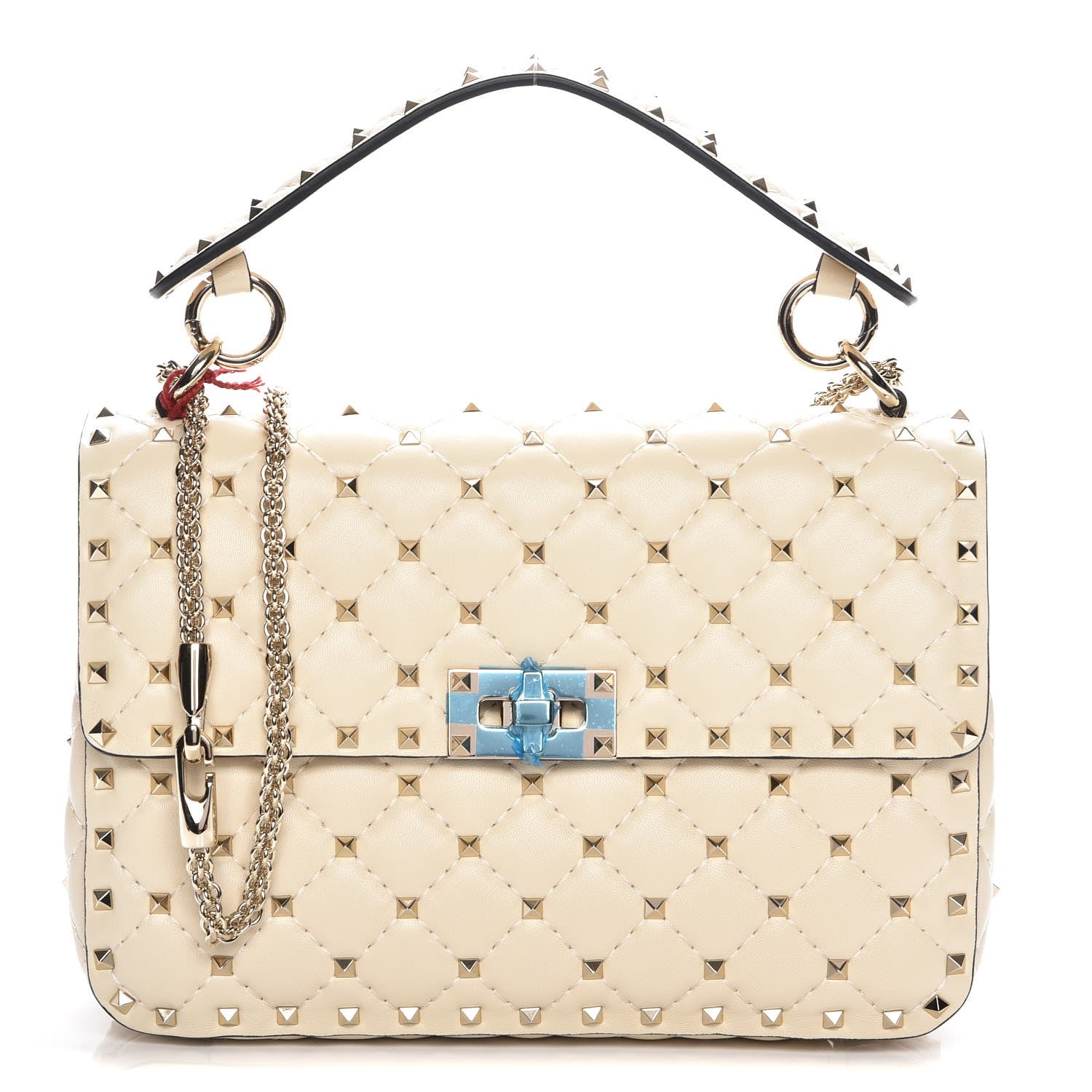 Valentino Garavani Nappa Medium Rockstud Spike Shoulder Bag Light Ivory 1 of 6