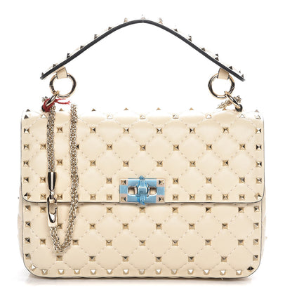 Valentino Garavani Nappa Medium Rockstud Spike Shoulder Bag Light Ivory 1 of 6