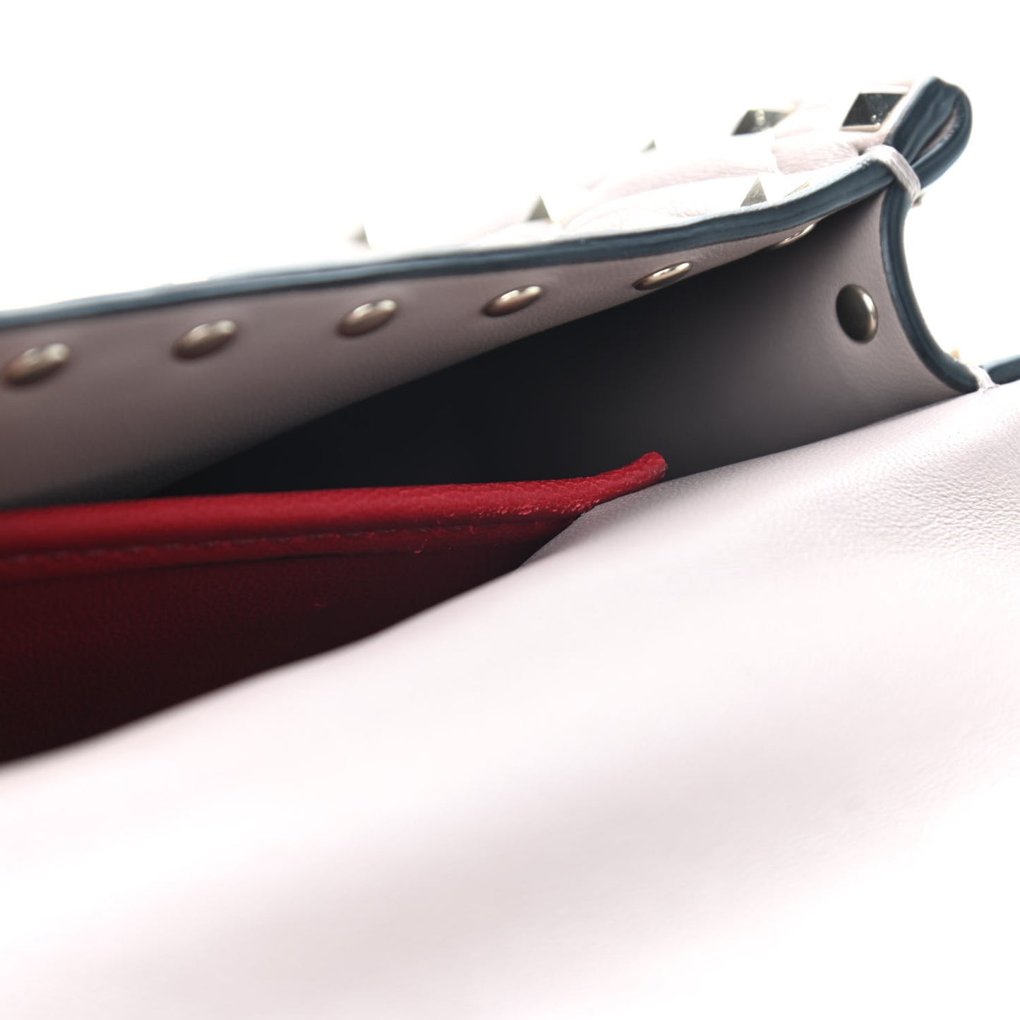 Nappa Small Rockstud Spike Shoulder Bag Poudre