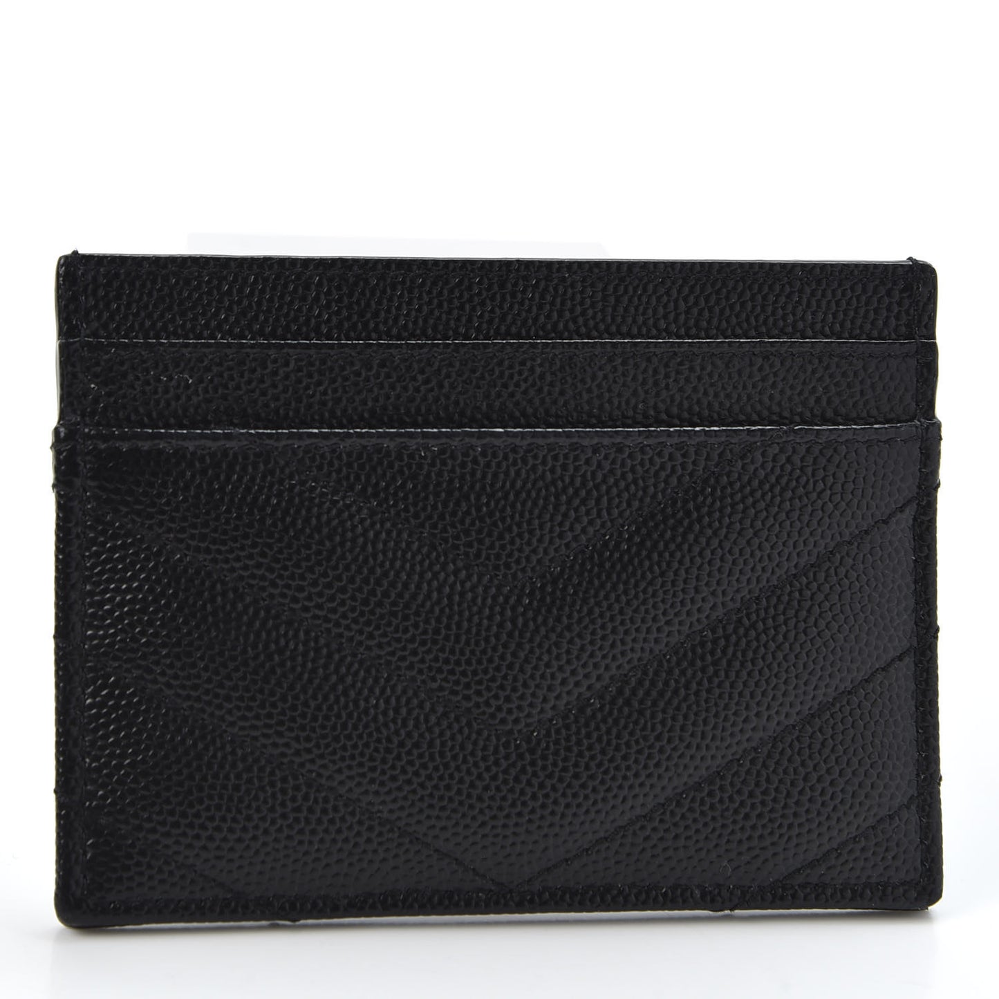 Grain De Poudre Matelasse Chevron Monogram Credit Card Case Black