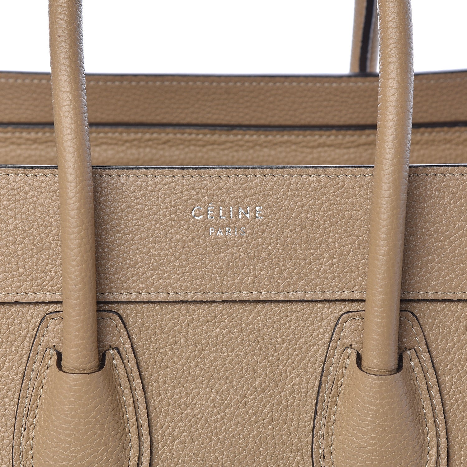 Celine Drummed Calfskin Micro Luggage Dune 9 of 9