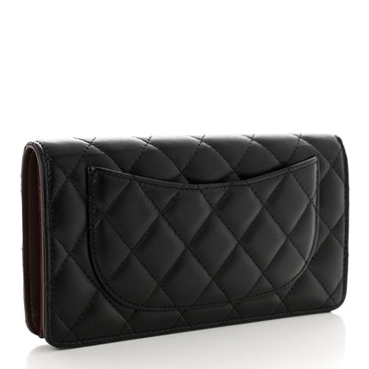 Chanel Lambskin Quilted Yen Wallet Black 3 of 11
