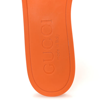 Gucci Rubber Interlocking G Womens Slide Sandals 36 Persimmon Orange 8 of 9