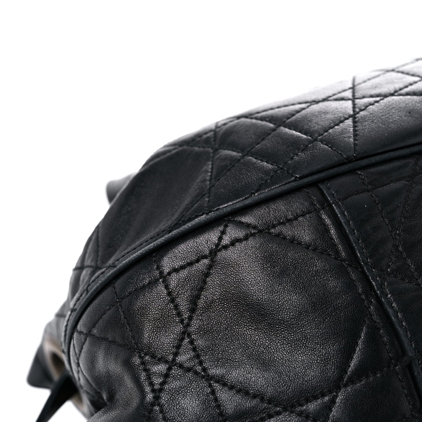 Lambskin Cannage Flap Shoulder Bag Black