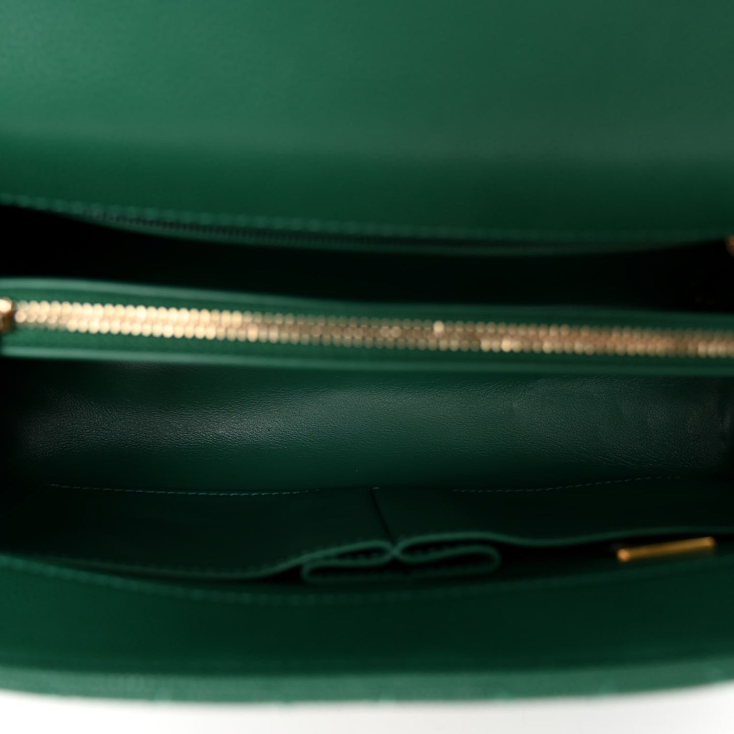Caviar Quilted Small Coco Handle Flap Green