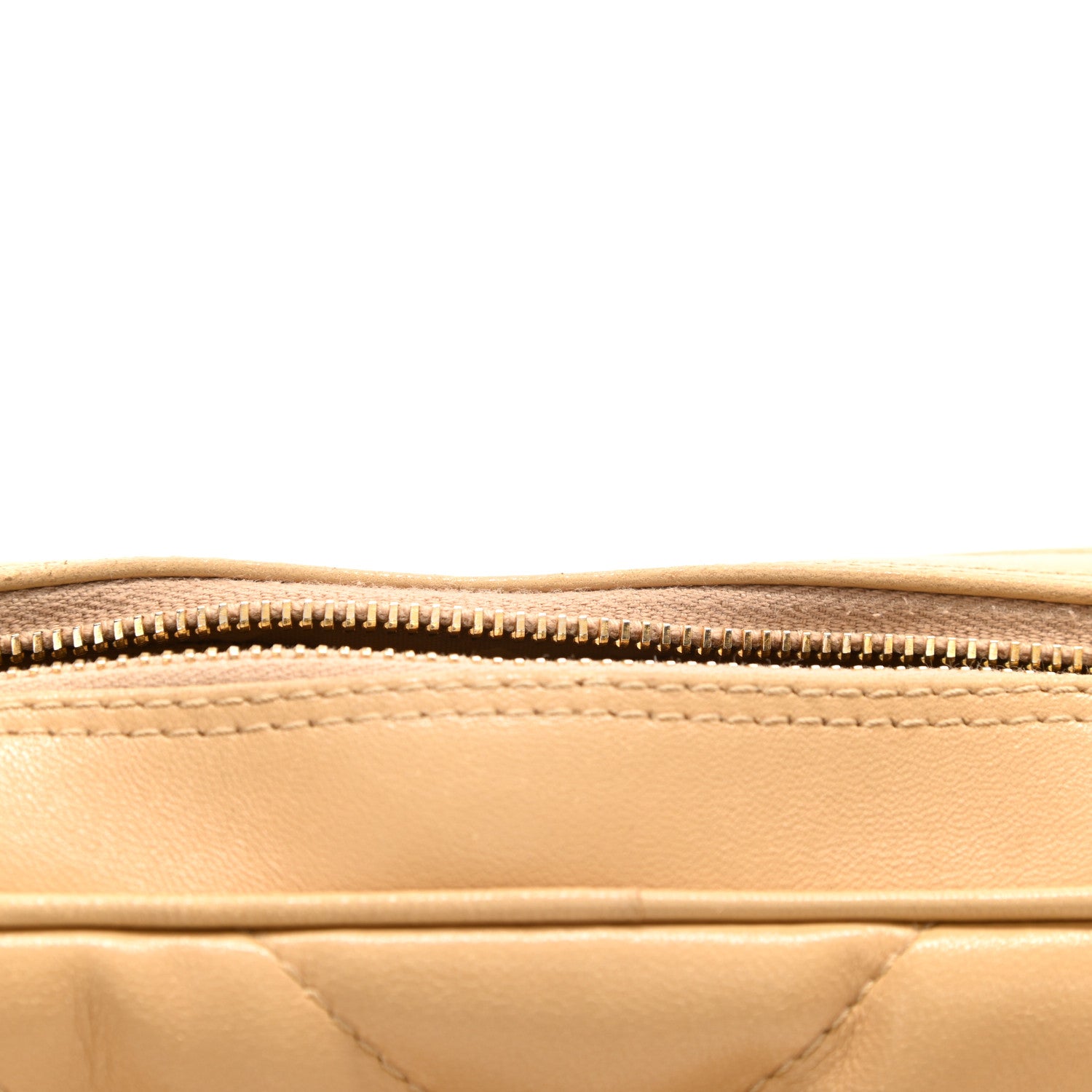 Chanel Lambskin Chevron Quilted Camera Case Beige 12 of 12