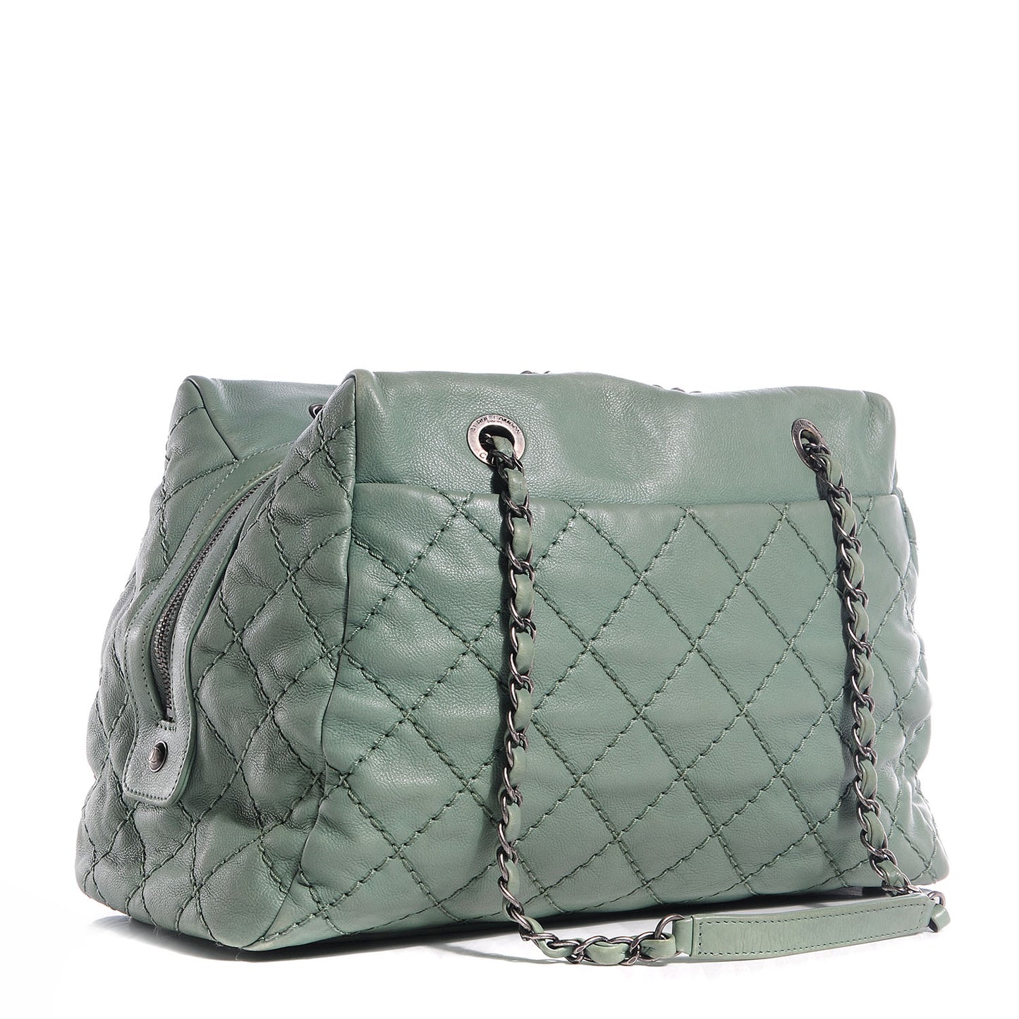 Calfskin Medium Stitch It Tote Green