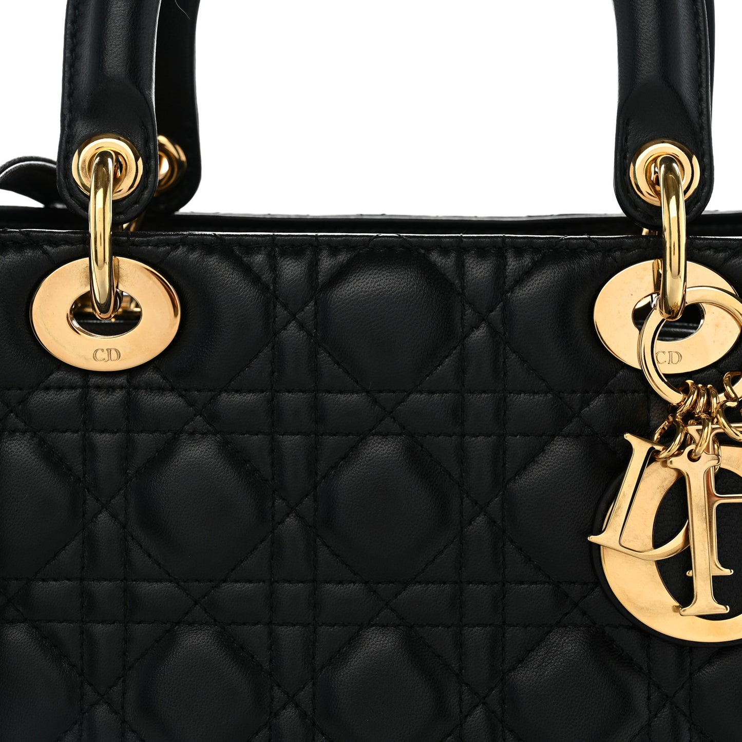 Lambskin Cannage Medium Lady Dior Black