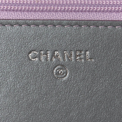 Chanel Iridescent Lambskin Quilted Reissue Wallet On Chain WOC Light Purple 6 of 10