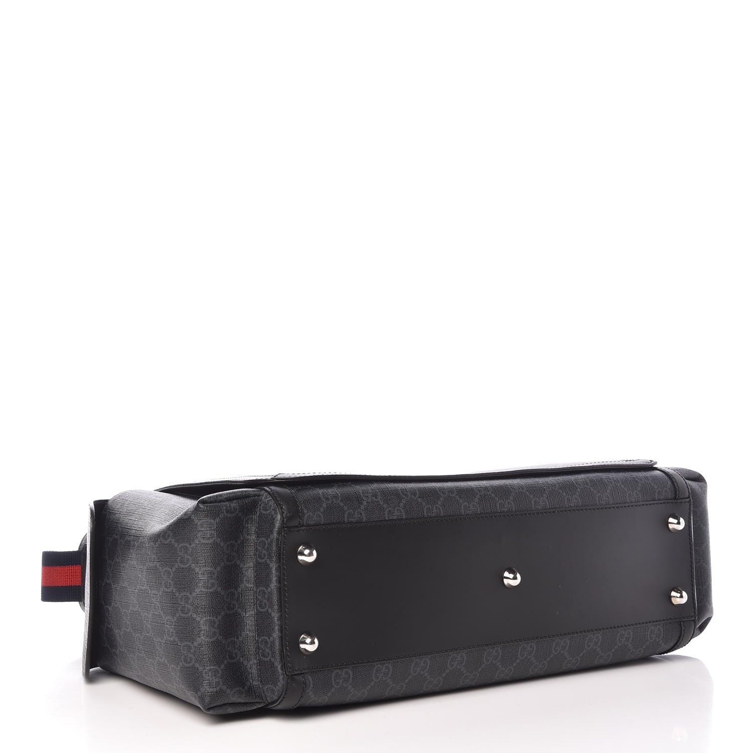 Gucci GG Supreme Monogram Web Messenger Diaper Bag Black Grey 4 of 8