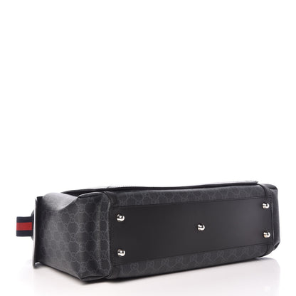 Gucci GG Supreme Monogram Web Messenger Diaper Bag Black Grey 4 of 8