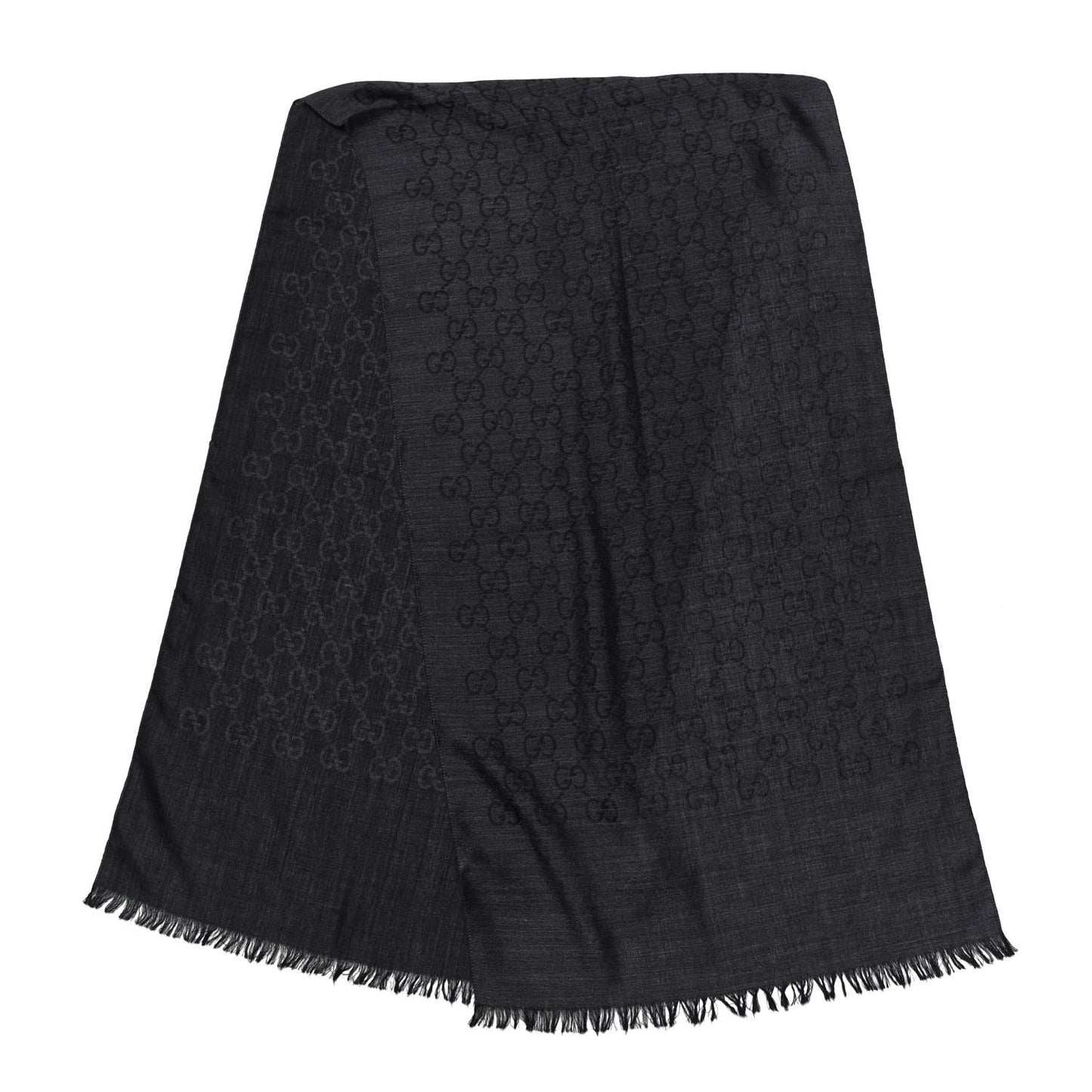 Wool Silk GG Monogram GGNat Scarf Anthracite