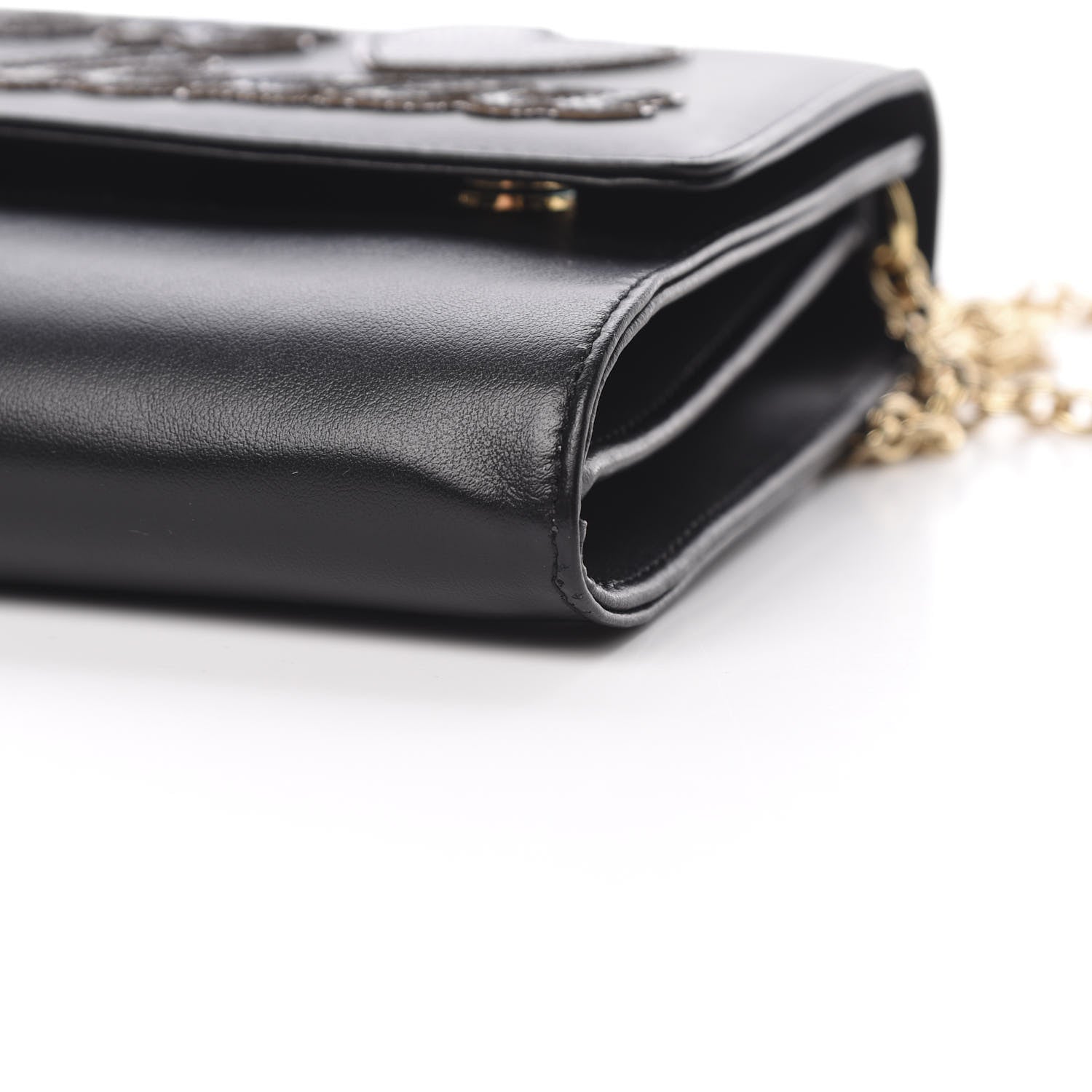 Dolce & Gabbana Vitello L'Amore Bellezza Chain Wallet Black 9 of 14