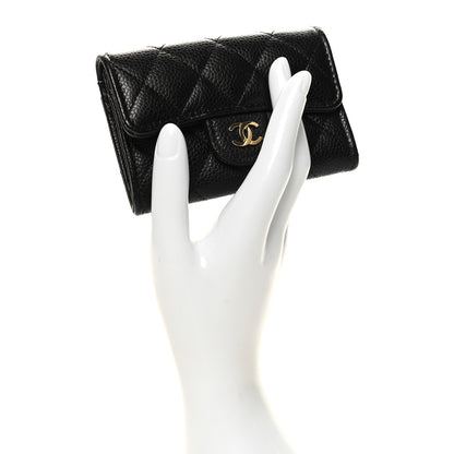 Chanel Caviar Quilted Flap Card Holder Wallet Black 2 of 10
