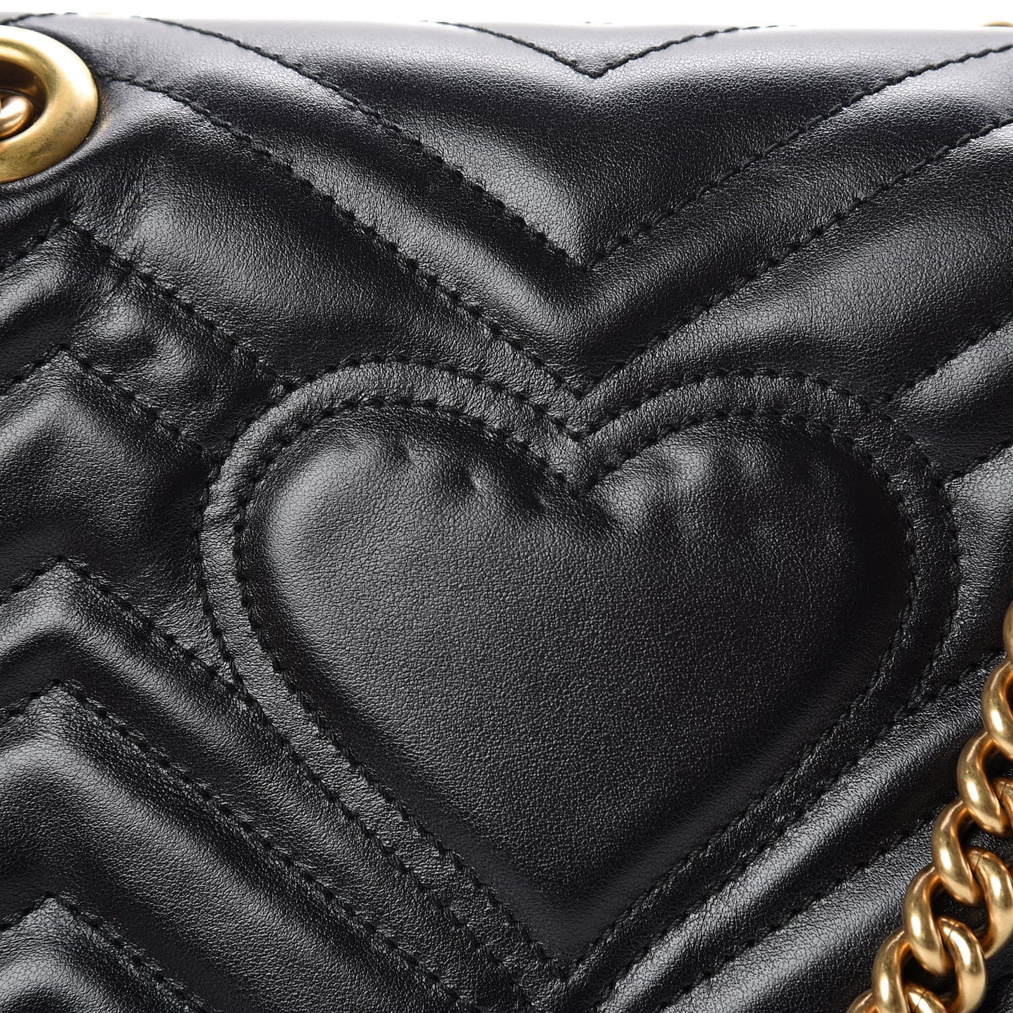 Calfskin Matelasse Mini GG Marmont Shoulder Bag Black