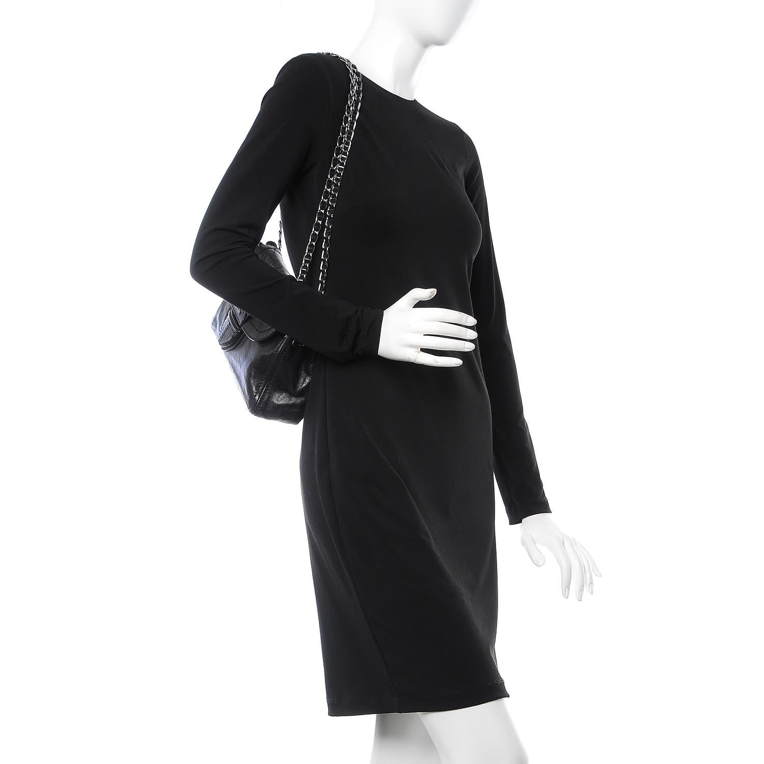 Prada Vitello Shoulder Chain Bag Black 2 of 7