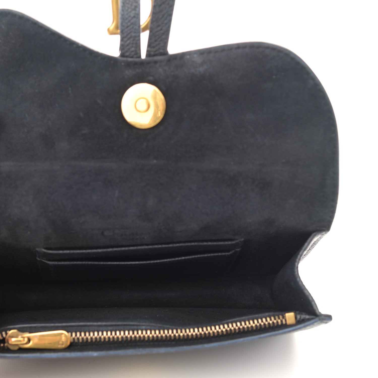Christian Dior Grained Calfskin Saddle Belt Bag Black 5 of 13