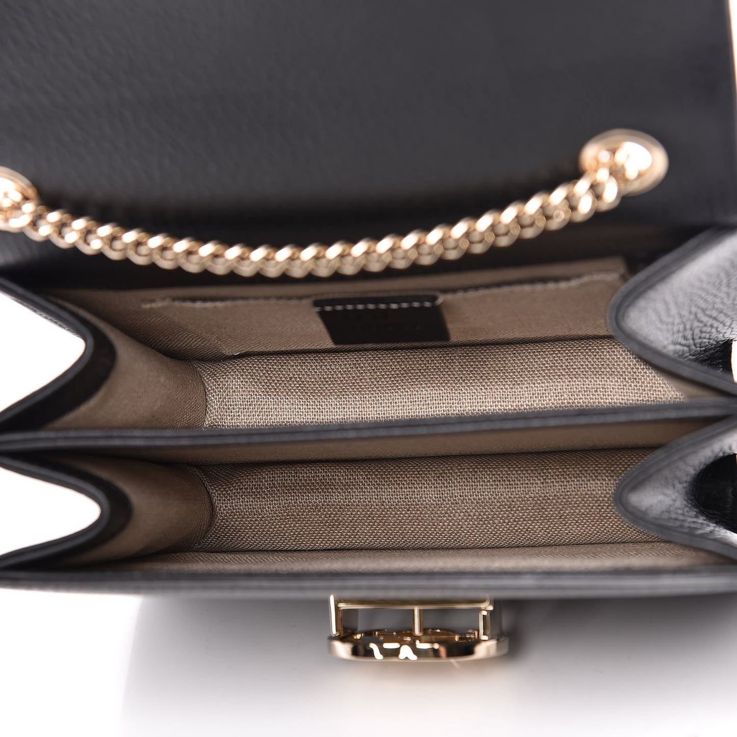 Dollar Calfskin Small Interlocking G Shoulder Bag Black