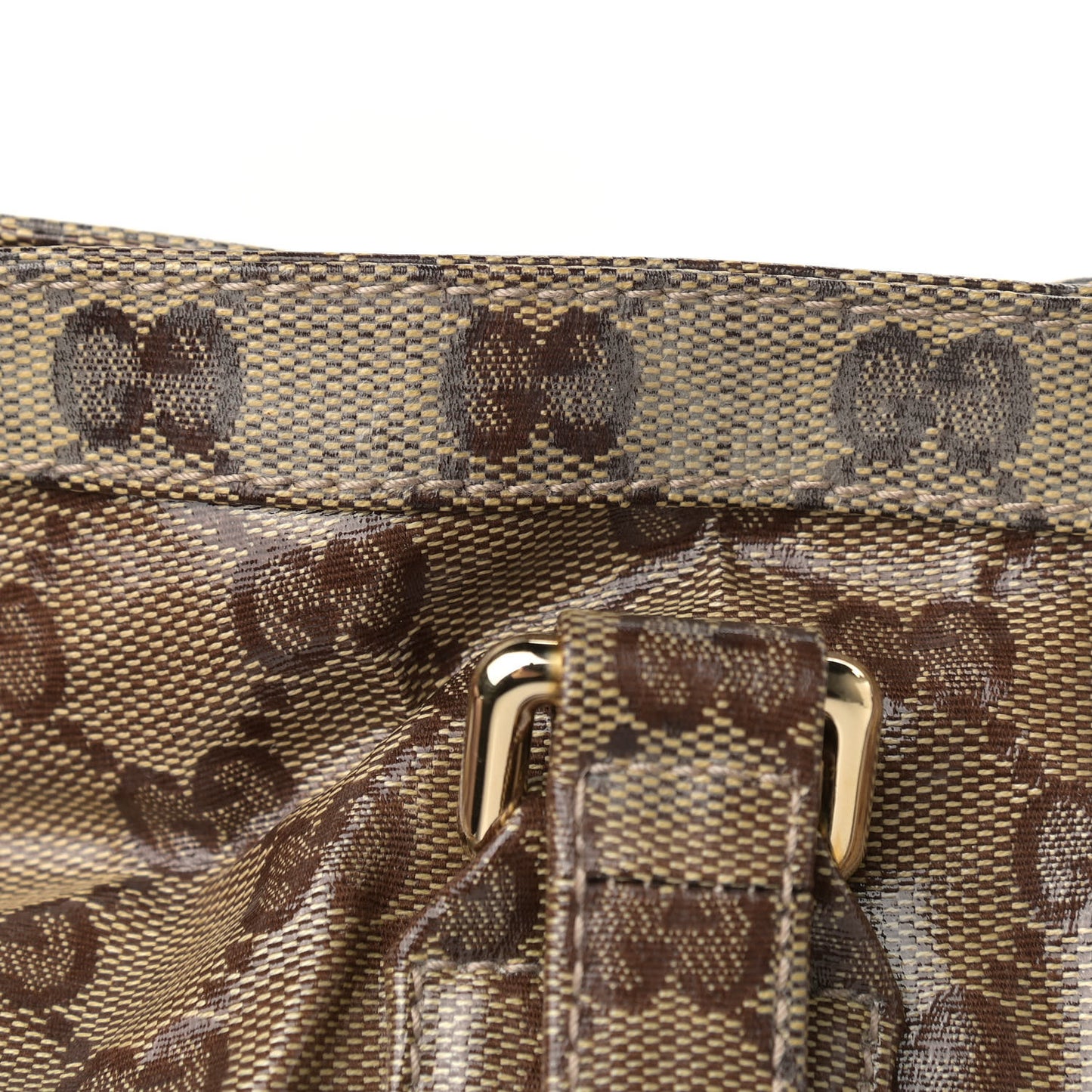 Crystal Monogram Medium Web Tote Brown