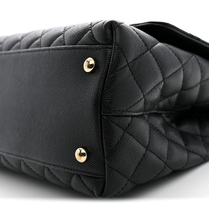 Chanel Caviar Quilted Small Coco Handle Flap Black 10 of 12