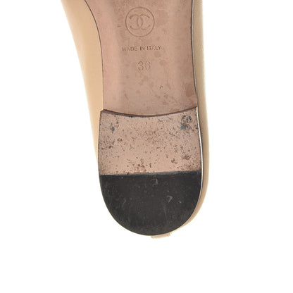 Chanel Lambskin Cap Toe CC Ballerina Flats 36 Beige Black 12 of 18