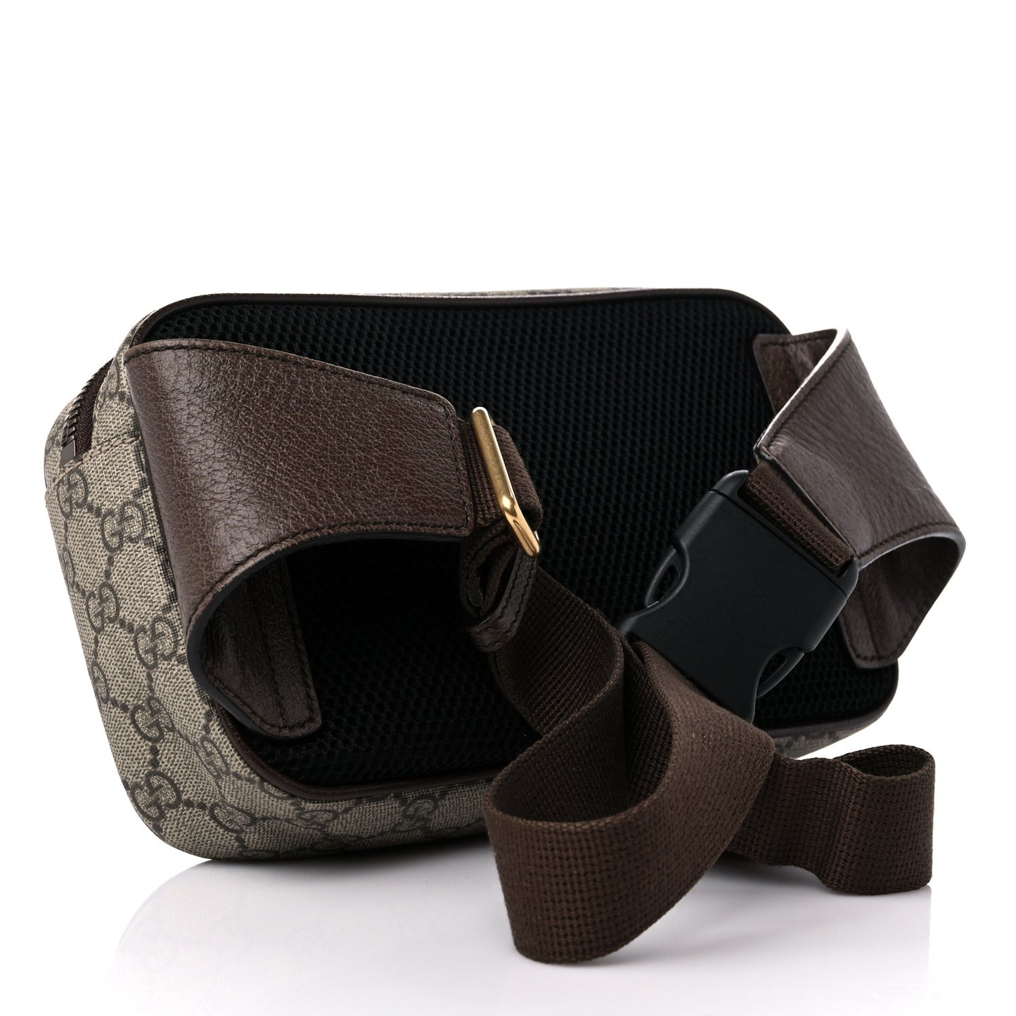 Soft GG Supreme Monogram Medium Ophidia Belt Bag Dark Brown