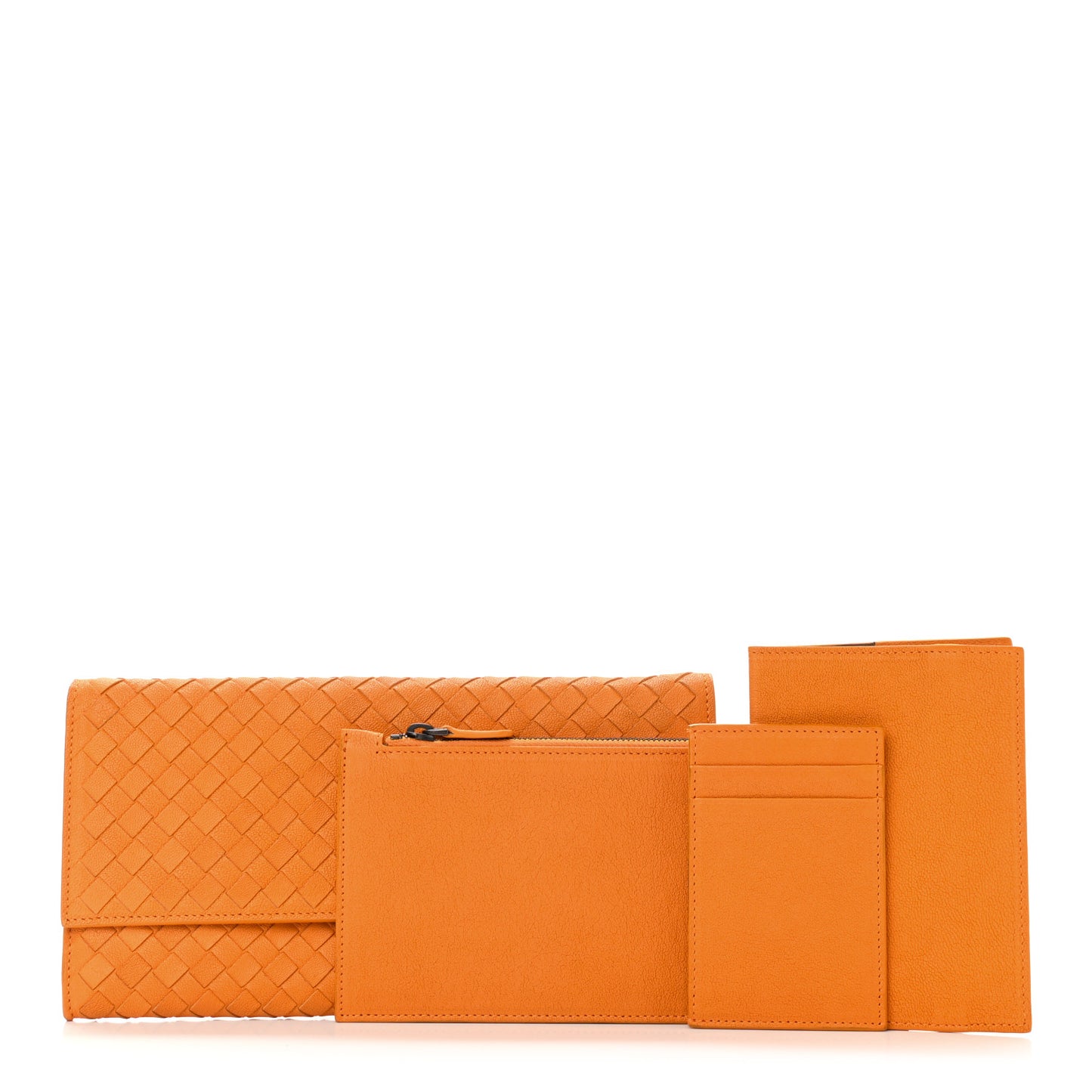 Nappa Intrecciato Flap Wallet Tangerine