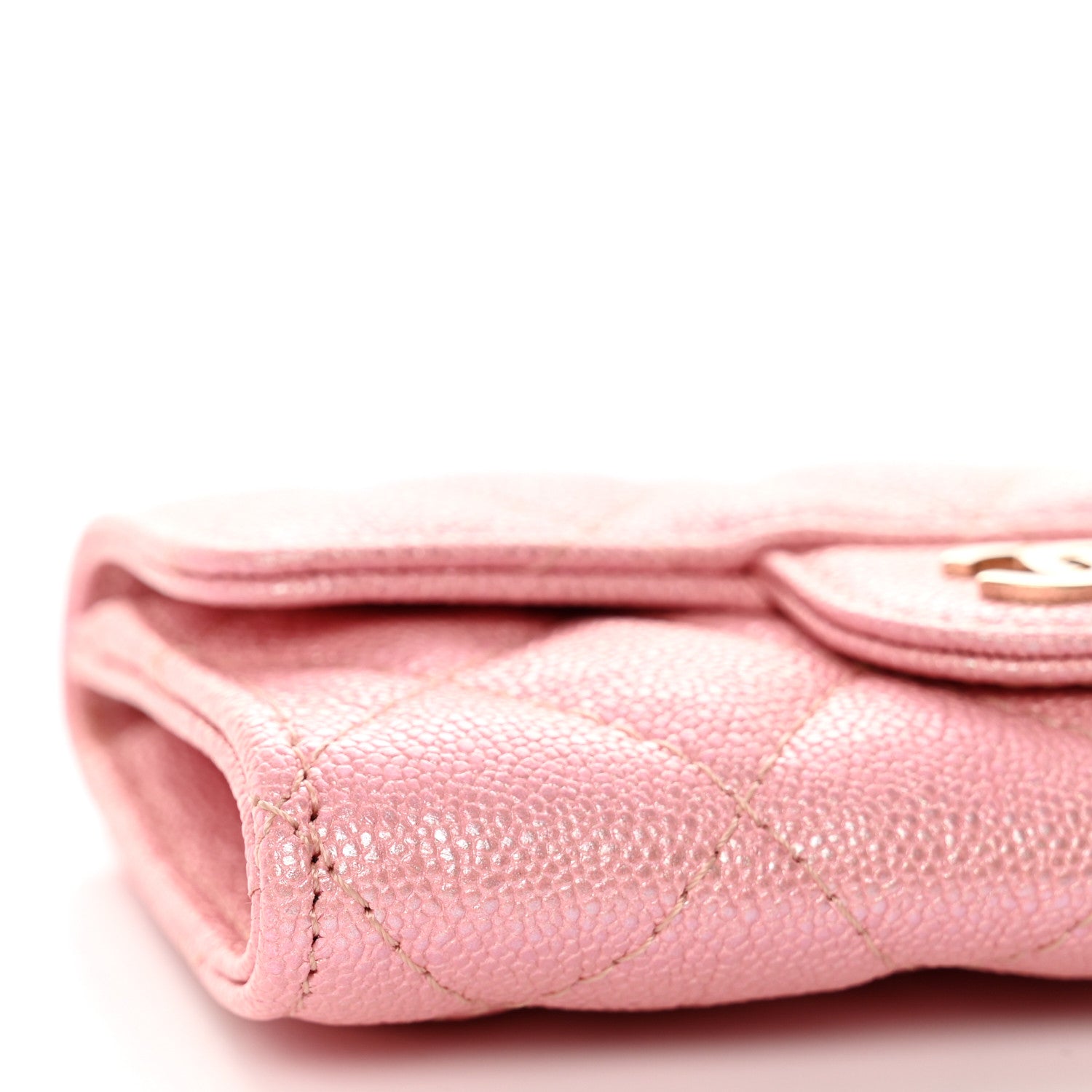 Chanel Iridescent Caviar Quilted Flap Card Holder Rose Pink 11 of 12